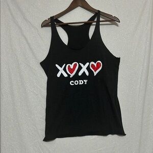 Black Peloton XOXO Cody tank top racerback style